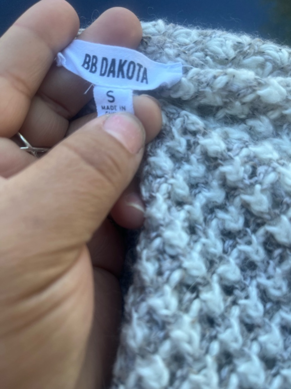 BB Dakota Cream Waffle-Knit Cowl Neck Sweater - Picture 4 of 4
